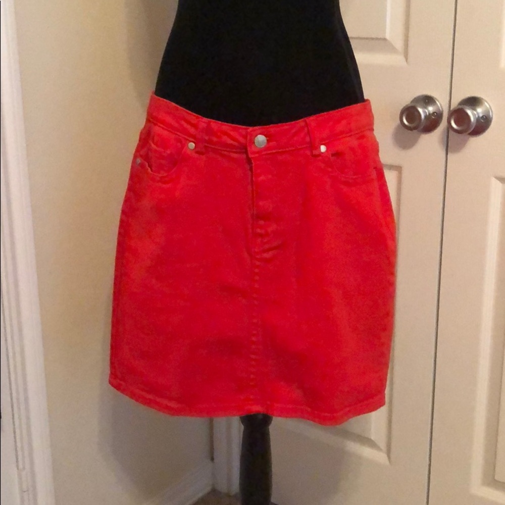 Joe Fresh Coral Denim Skirt